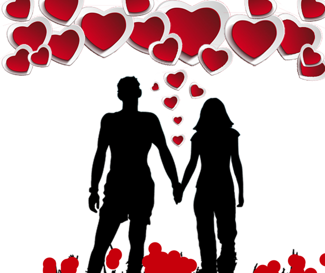 650 X 546 5 - Silueta De Parejas Tomados De La Mano (650x546), Png Download