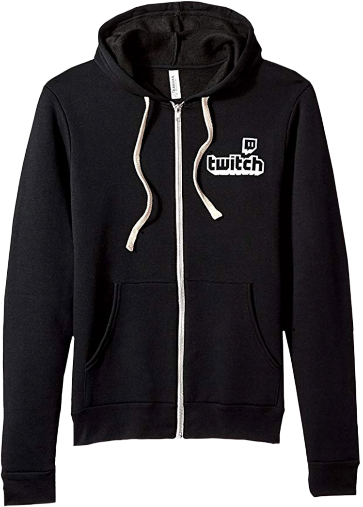 Twitch Combo Logo Zip-up Hoodie Black - Black Jacket Womens (1003x1080), Png Download