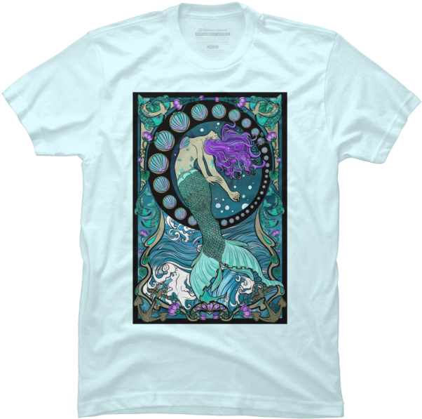 Art Nouveau Mermaid (650x650), Png Download