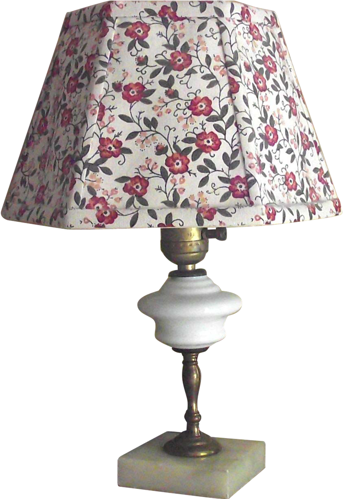 Vintage Table Lamp With Milk Glass Font And Marble - Lamp (1023x1023), Png Download