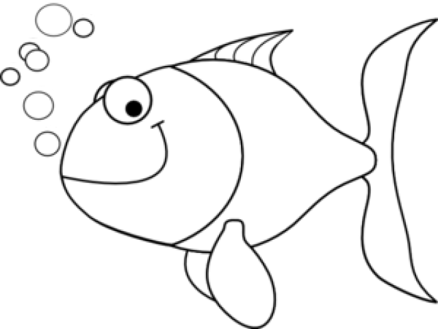 Fish Outline - Black And White Clipart Fish (640x480), Png Download