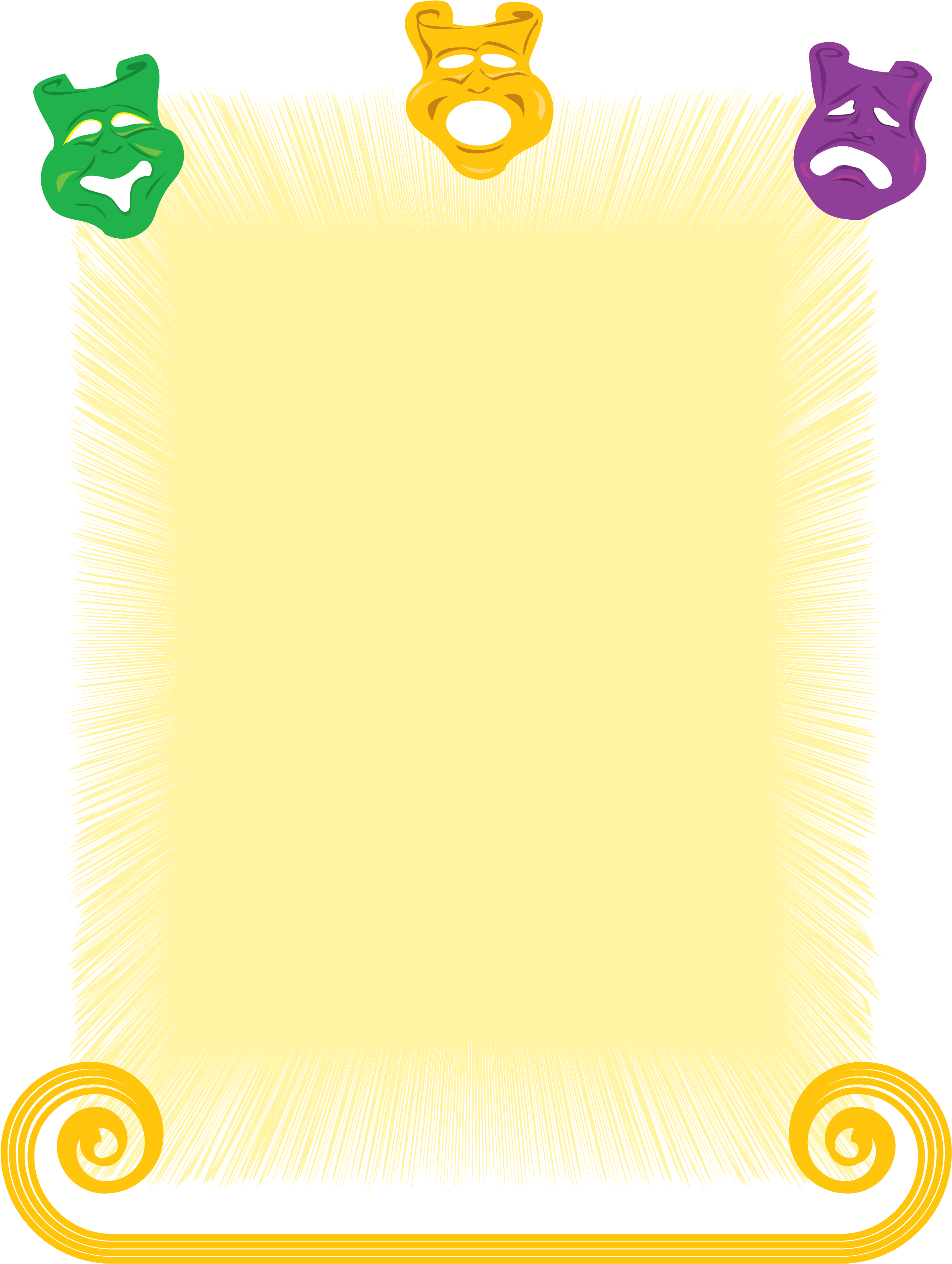 Mardi Gras Frames - Mardi Gras Stationery Free (2550x3300), Png Download