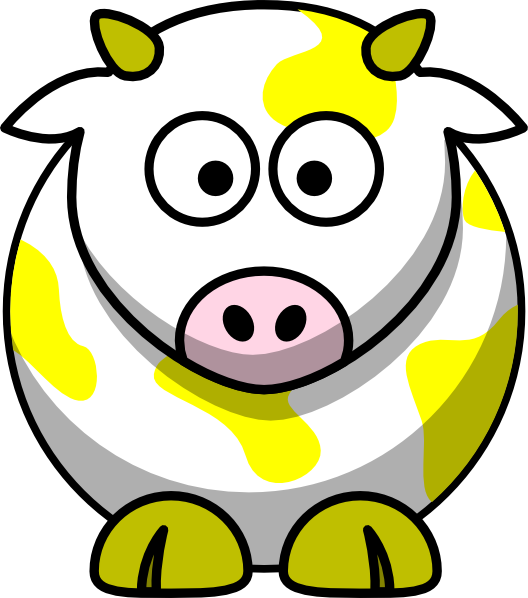 Yellow Cow Clip Art - Cartoon Cow (528x598), Png Download