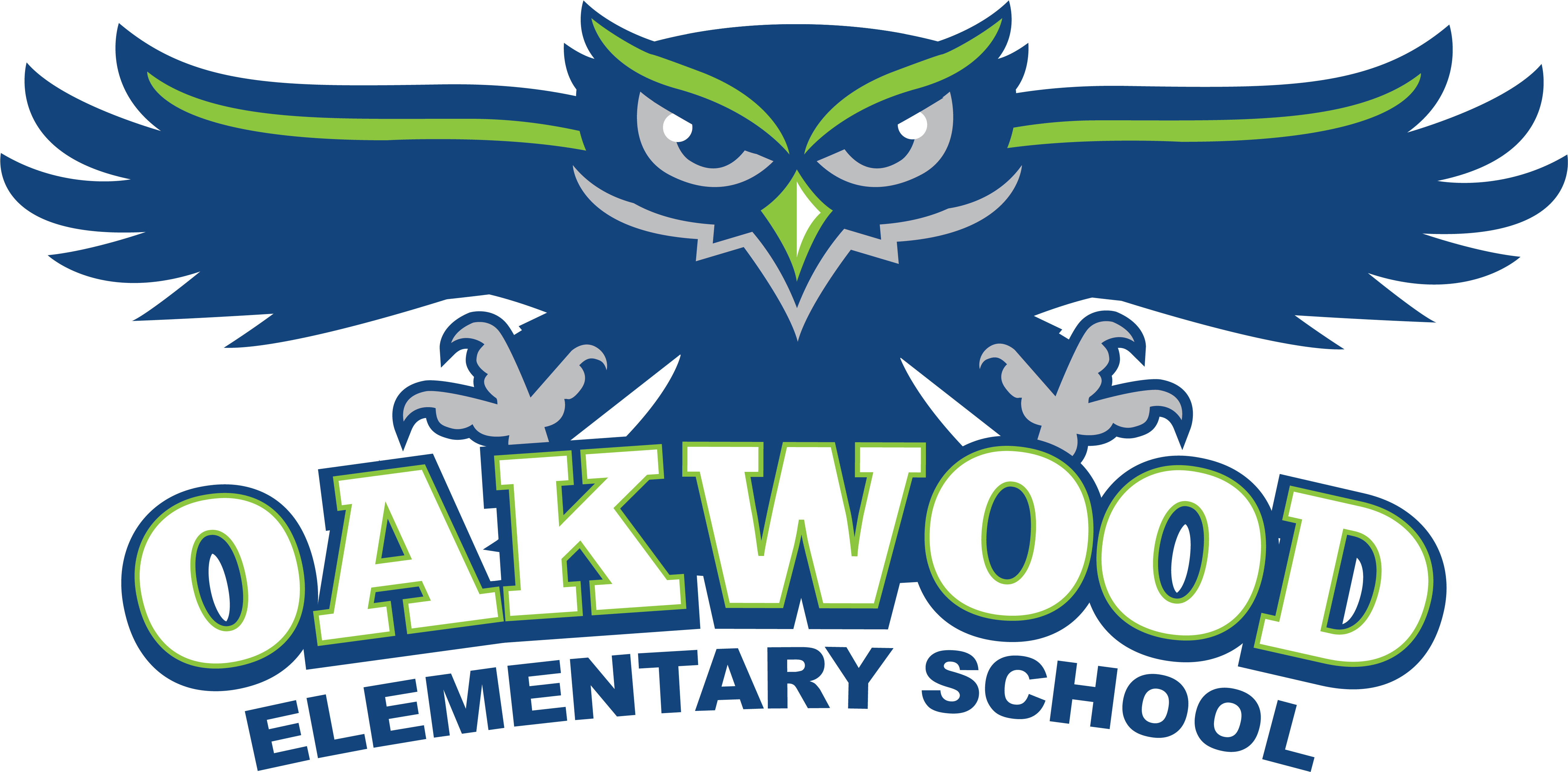 Owls School Logo Clipart Library - Oakwood Elementary School Logo (6508x2992), Png Download