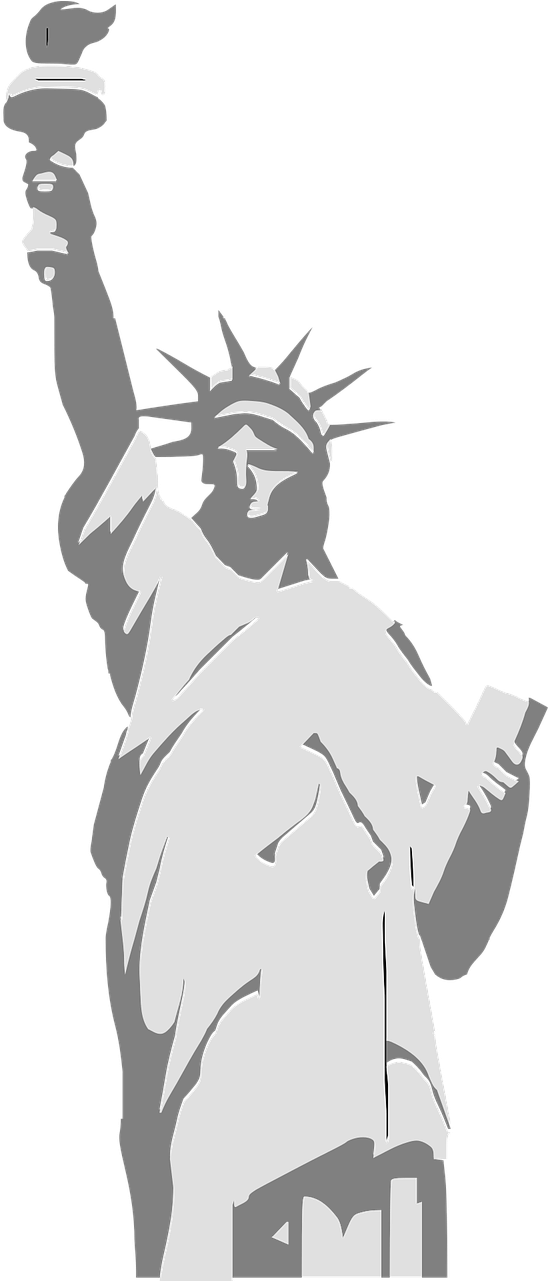 Lady Liberty New York Landmark - New York Drawing Png (640x1280), Png Download