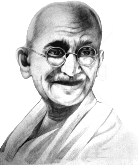 Free Png Download Mahatma Gandhi Png Pics Png Images - Art Mahatma Gandhi Easy Pencil Sketch (480x640), Png Download