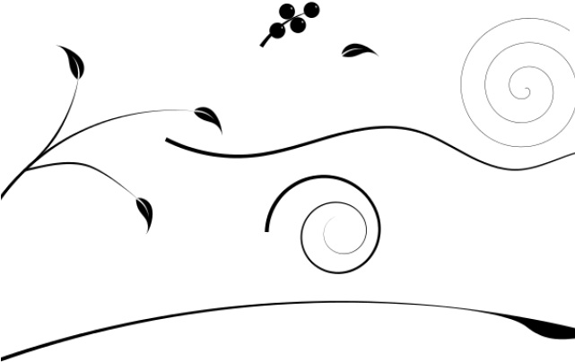 Flourish Clipart Single Line - Line Art (640x480), Png Download