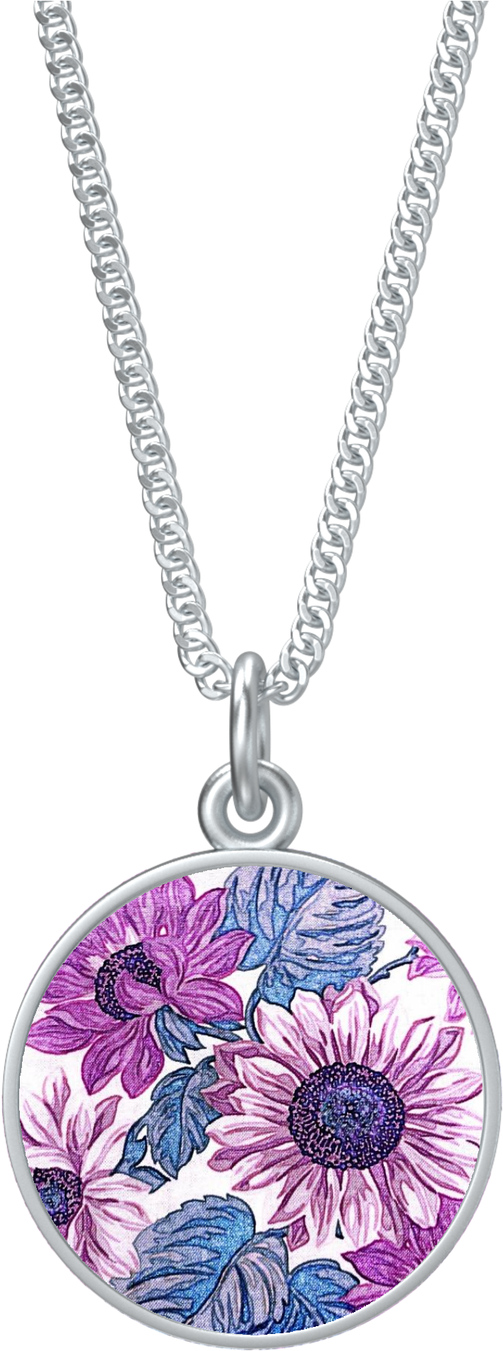 Purple Flower Fields Pendant - Necklace (2000x2000), Png Download