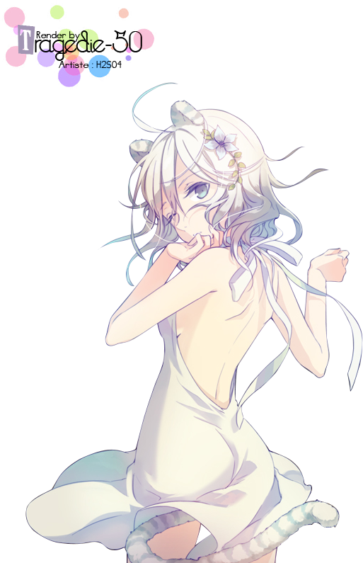 Manga Girl [54] - Manga Fille Neko Blanche (600x794), Png Download