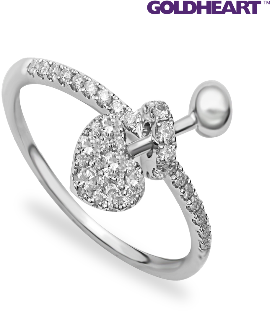 Tomei White Gold 750 Cupids Kisses Diamond Ring (r068108) - Engagement Ring (1200x1200), Png Download