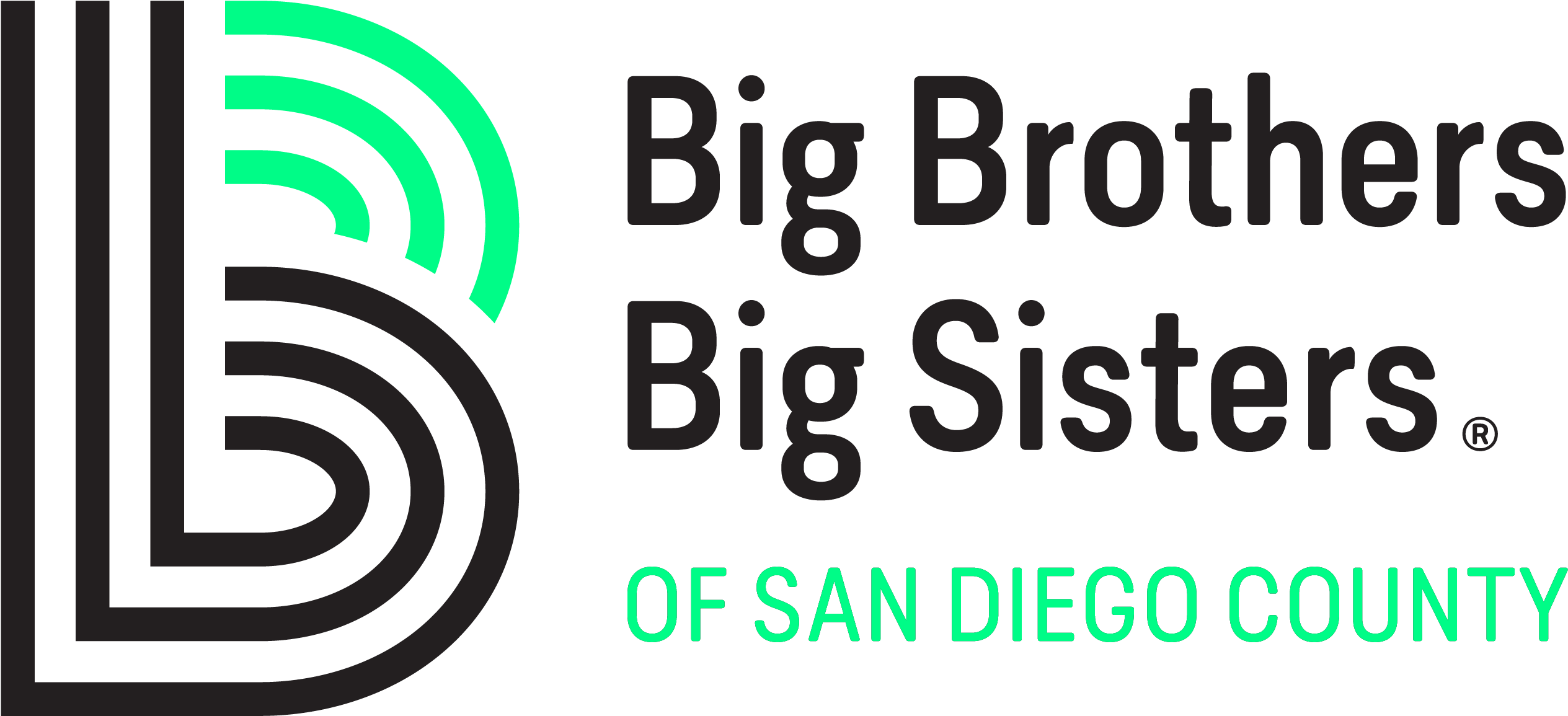 Big Brothers Big Sisters Of San Diego County - Big Brothers Big Sisters Of Central Indiana Logo (2875x1504), Png Download