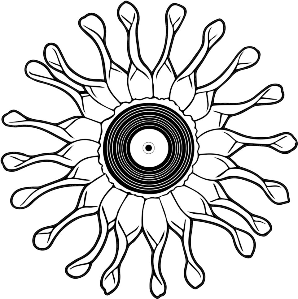 Flower Black Outline White Fill (1000x980), Png Download