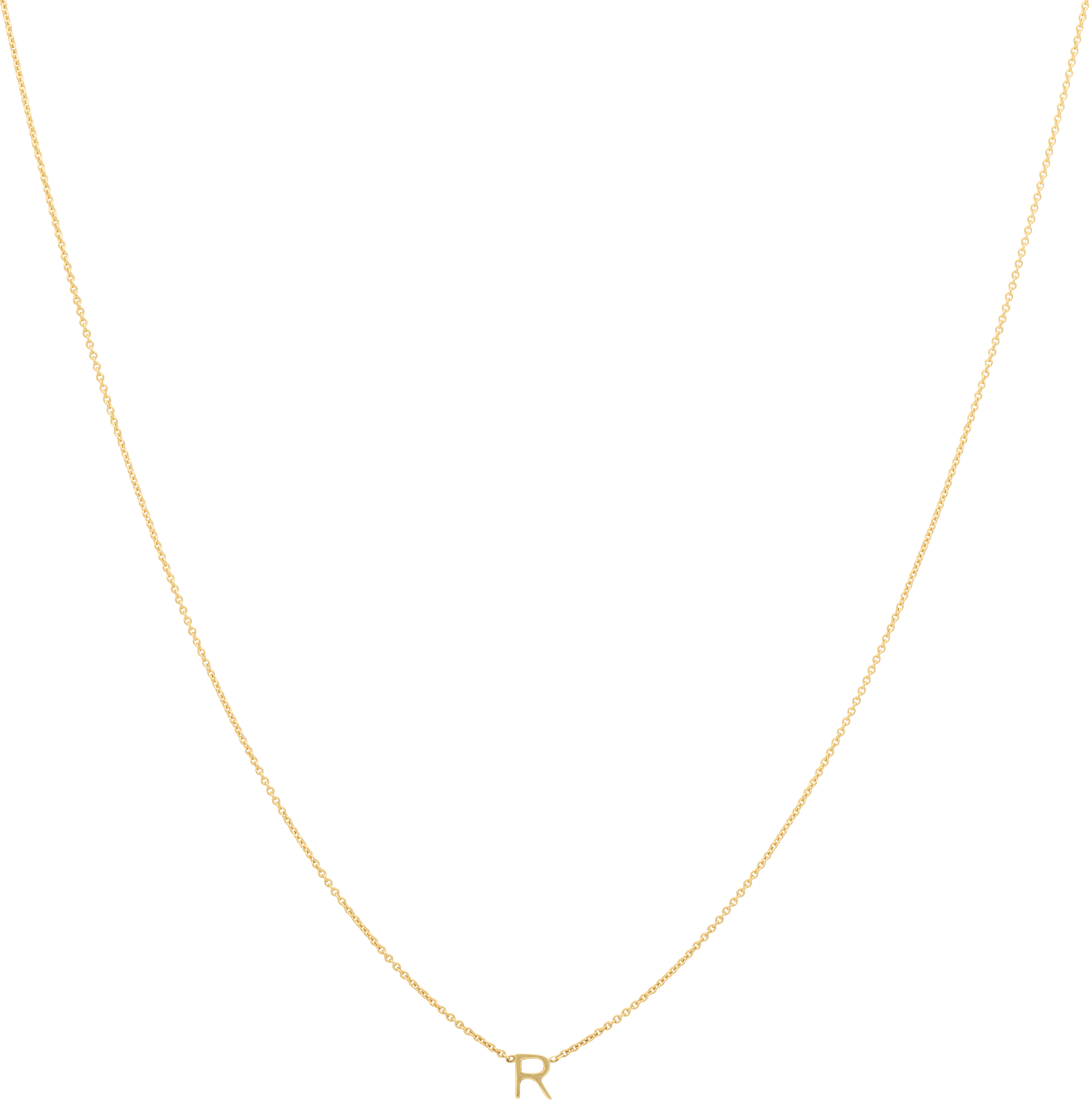 Vertical 1 Letter Necklace 14crt Gold - Necklace (1780x1800), Png Download