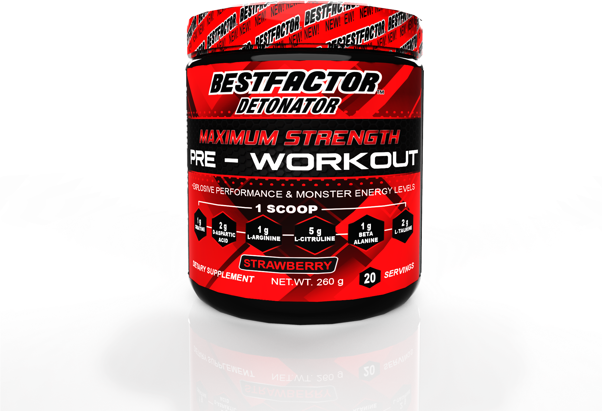 Bestfactor Detonator Pre Workout Powder Energy Drink - Cylinder (2000x1704), Png Download