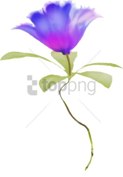 Free Png Watercolor Flower Blue Flowers Border Png - Watercolor Transparent Background Border Flowers (481x689), Png Download