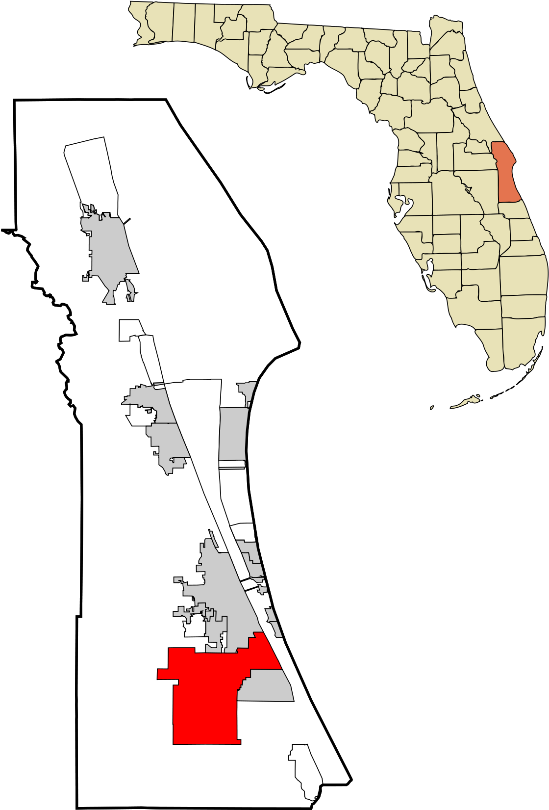 Unincorporated Areas In Brevard County (1200x1714), Png Download