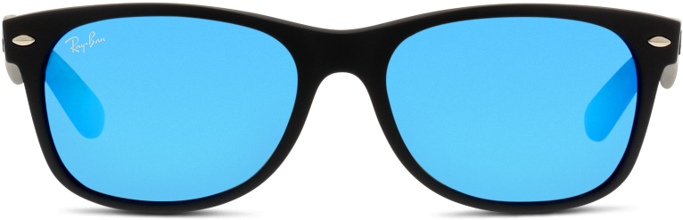 Rb2132 New Wayfarer 622 Rubber Black 17 Blue - Ray-ban New Wayfarer Classic (915x360), Png Download