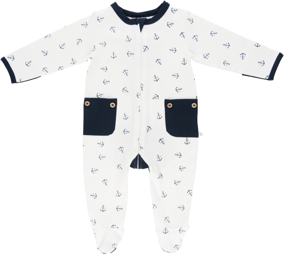 Navy Anchor Long Romper - Crab (1024x1024), Png Download