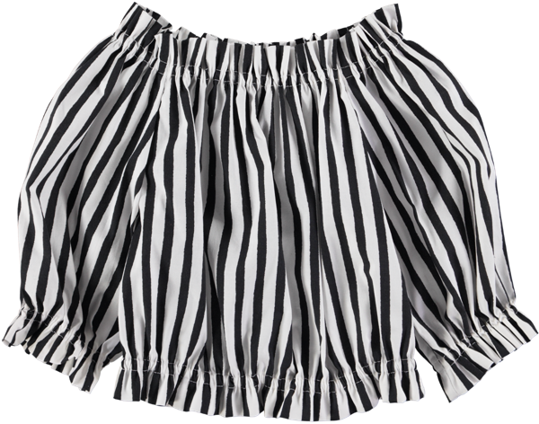 Picture Of Black And White Striped Bardot Blouse - Miniskirt (600x600), Png Download