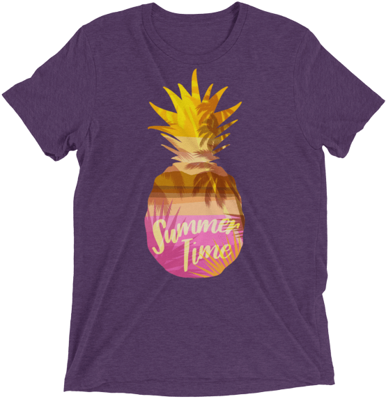 Sweet Summertime Pineapple Short Sleeve Unisex T-shirt - Shirt (600x600), Png Download