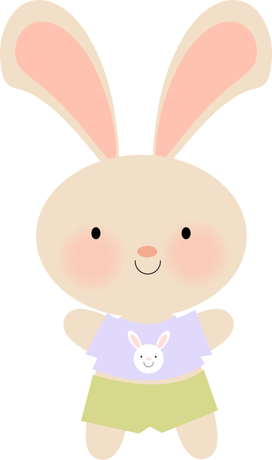 532 X 900 1 - Clipart Cute Pink Bunny (532x900), Png Download