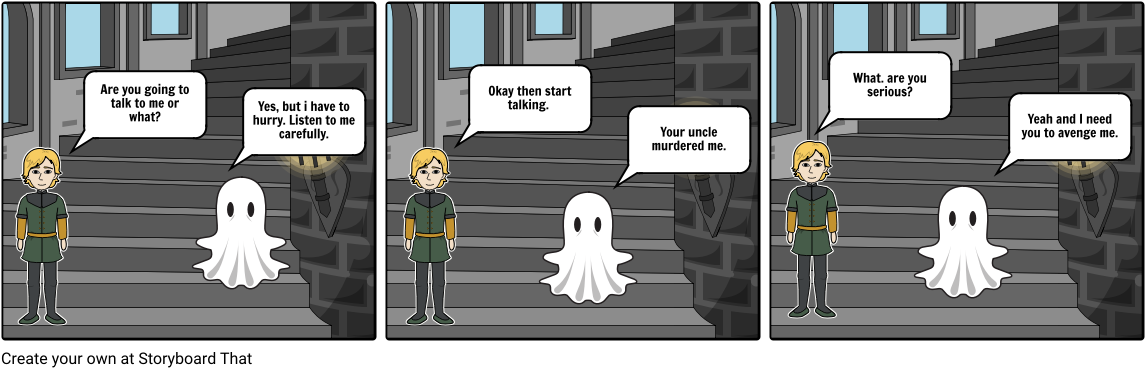 Ghost And Hamlet - Cartoon (1164x385), Png Download