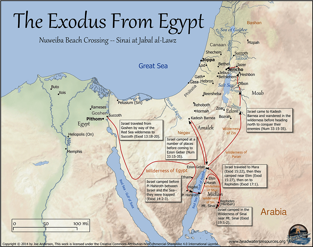 013 - Midian Bible Map (1080x1080), Png Download
