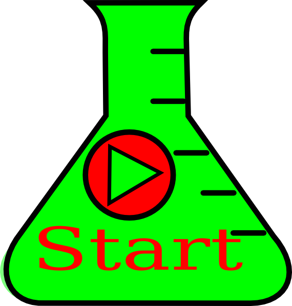 Erlenmeyer Start Green Word Png (570x598), Png Download