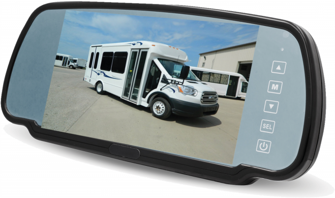 7" Color, Anti-glare Lcd Combo Rearview Mirror / Monitor - Rear-view Mirror (800x718), Png Download