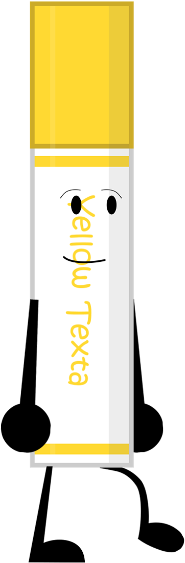 Yellow Texta Pose 3 (370x1103), Png Download