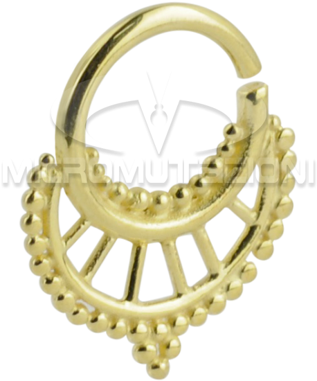 Silver Gold Plated Indian Ornament Septum Ring Septum - Body Jewelry (750x750), Png Download