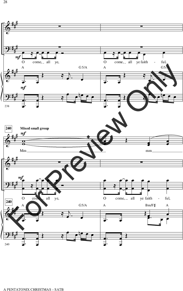 A Pentatonix Christmas Thumbnail - Rock Fort Rock Score Trumpet (816x1056), Png Download