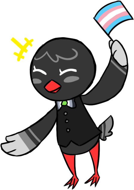 An Anthro Red Billed Chough Wearing A Vest With A Bowtie (500x640), Png Download