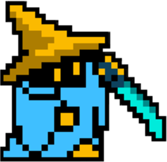 Knife To Meet You - Final Fantasy Retro Black Mage (600x593), Png Download