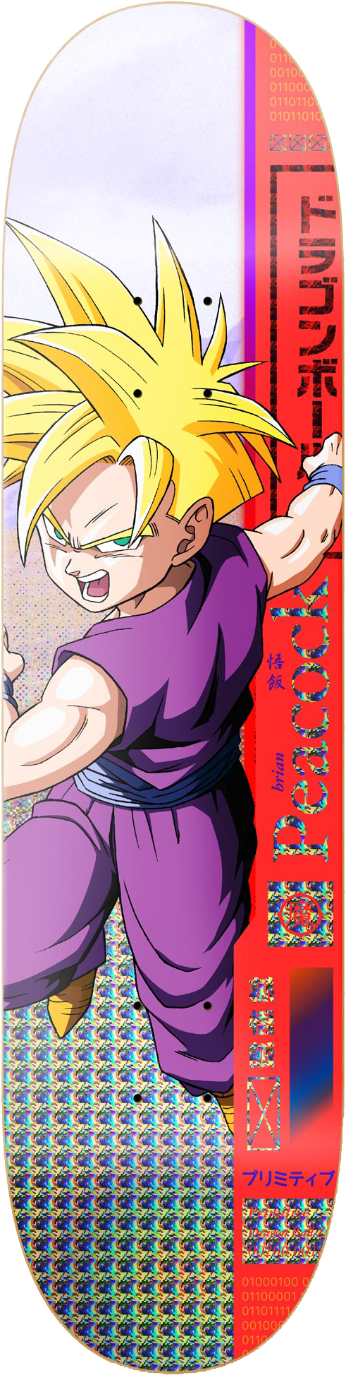Ps18w0028dbz Peacock Gohan V=1524164481 - Dragon Ball Z Skateboard (2100x2100), Png Download