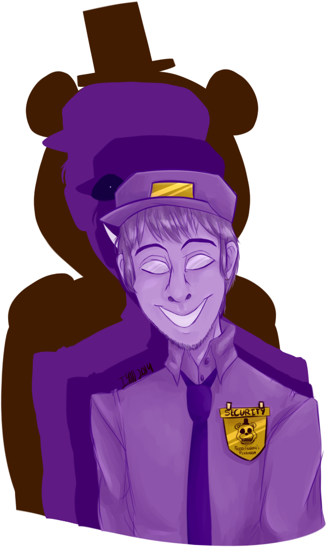 Purple Guy Golden Freddy - Cartoon (740x1124), Png Download