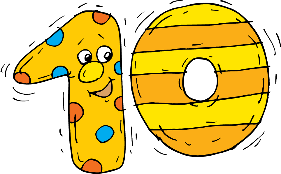 10-ten - Cartoon Ten Png (1000x1000), Png Download