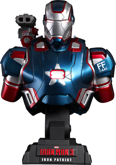 Hot Toys Iron Patriot Collectible Bust - Iron Patriot Bust Hot Toys (480x682), Png Download