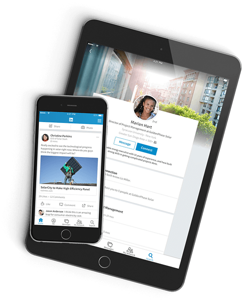 Linkedin On Tablet (500x629), Png Download