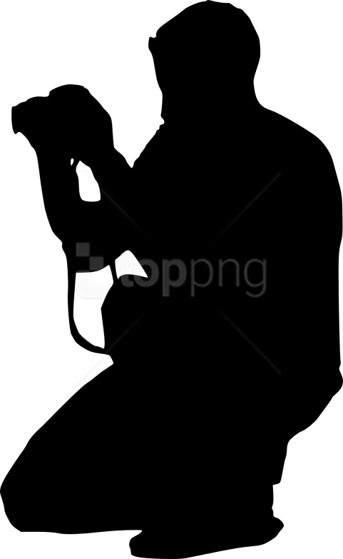 Free Png Photographer With Camera Png - Black And White Photographer Clipart (481x783), Png Download