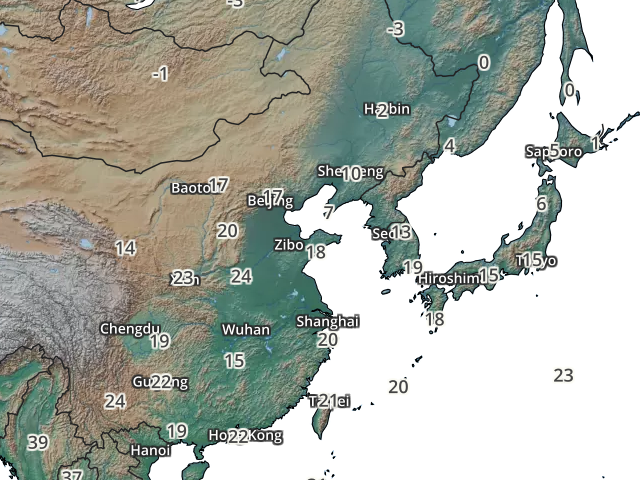 East Asia Temperatures Map - East Asia Province Map (640x480), Png Download