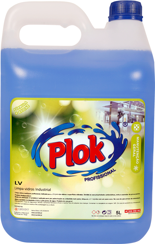 Industrial Glass Cleaner - Plastic Bottle (638x1000), Png Download