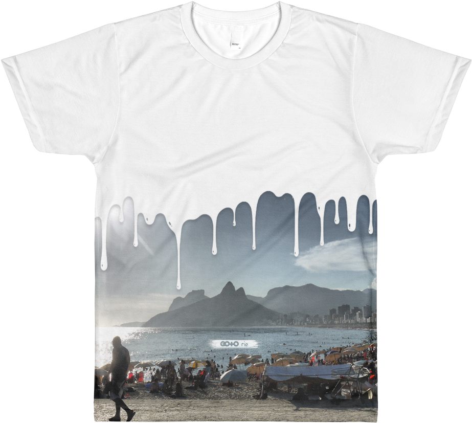 Ipanema Beach White Paint Drip T-shirt - Paint Drip T-shirt (1000x1000), Png Download