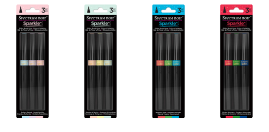 About The Spectrum Noir Sparkle Pens - Spectrum Noir Sparkle 3 Pc Glitter Brush Pen Winter (560x268), Png Download