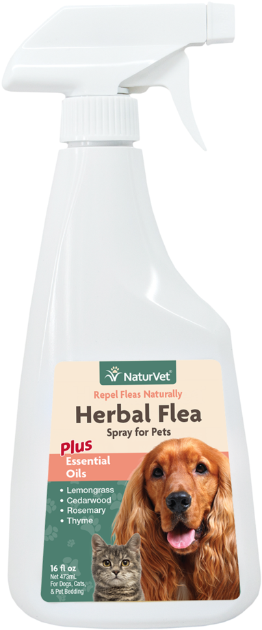 Enlarge Image - Naturvet - Herbal Flea Spray For Dogs & Cats - (497x1024), Png Download