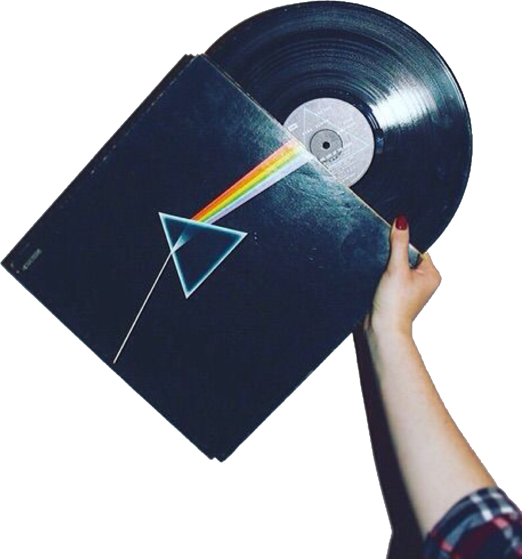 Hand Vinyl Record Player Black Grunge Pink Lloyd Floyd - Pink Floyd Vinyl Aesthetic (1925x2048), Png Download