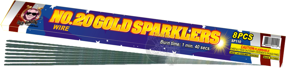 #20 Gold Sparklers Wire - Sparkler (1000x1000), Png Download