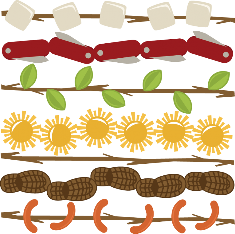 Miss Kate Cuttables - Camping Border Clipart (800x799), Png Download