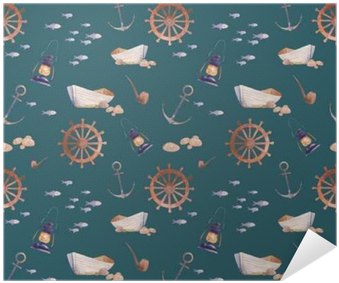 Watercolor Nautical Seamless Pattern - Watercolor Painting (400x400), Png Download