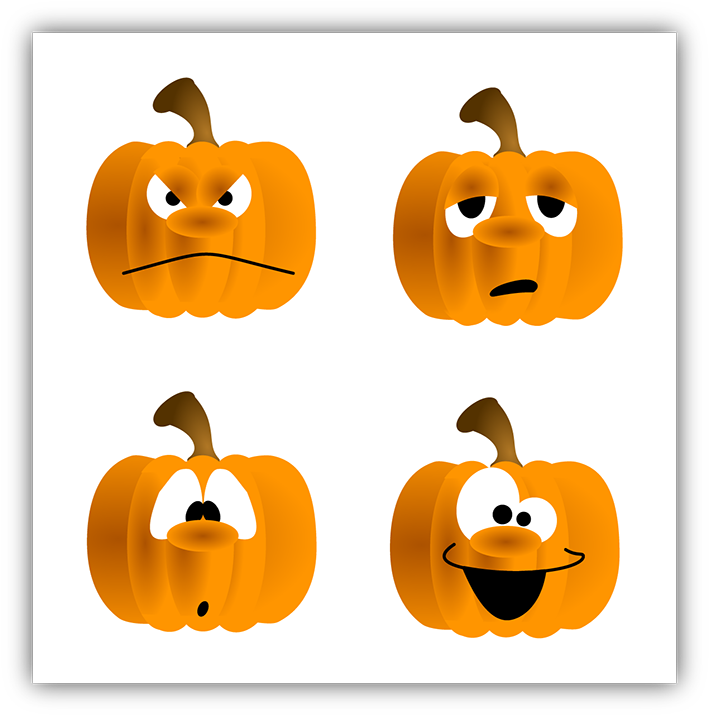 Pumpkins - Pumpkin With Faces Clipart (720x720), Png Download